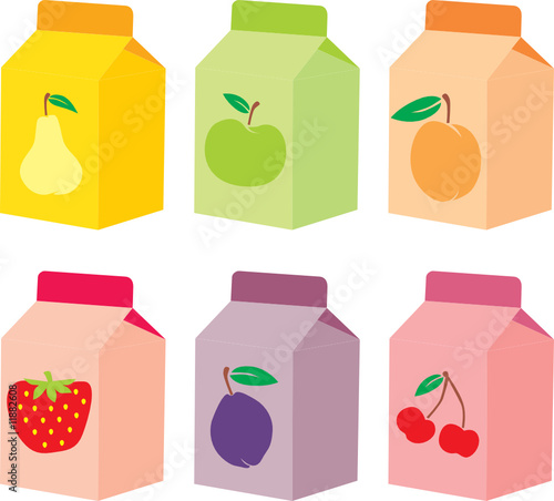 isolated juice carton boxes