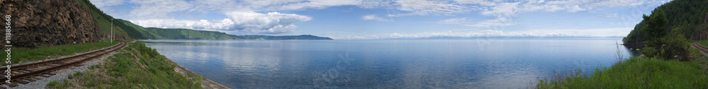 Panoramic photo of lake Baikal Panoramic photo of lake Baikal