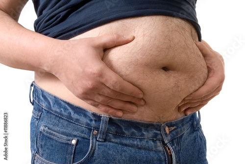 Fotografía Man holding his big fat belly
