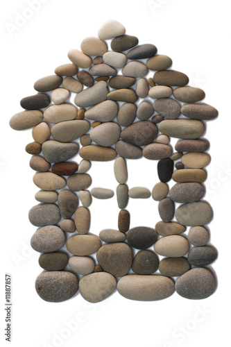 Isolated picture of a house from a pebble