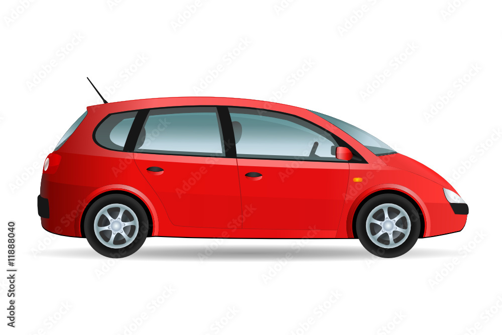 Vector illustration of a minivan, family car Vector illustration of a minivan, family car