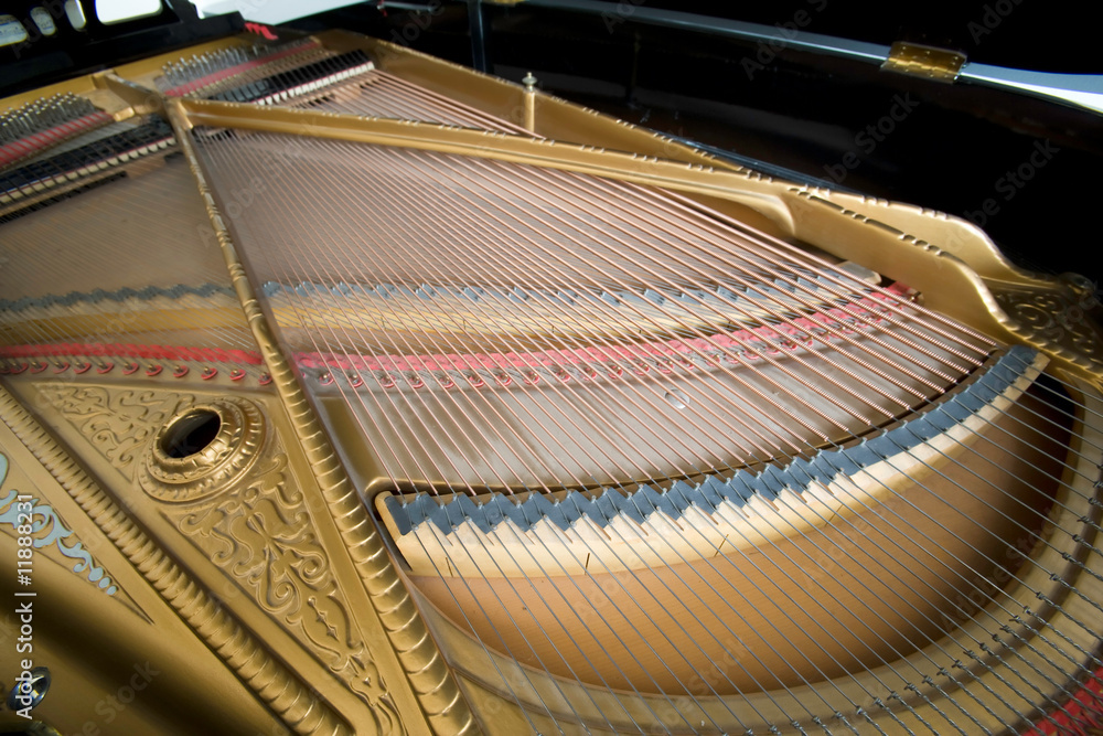 Inside of old, 1906, grand piano Inside of old, 1906, grand piano