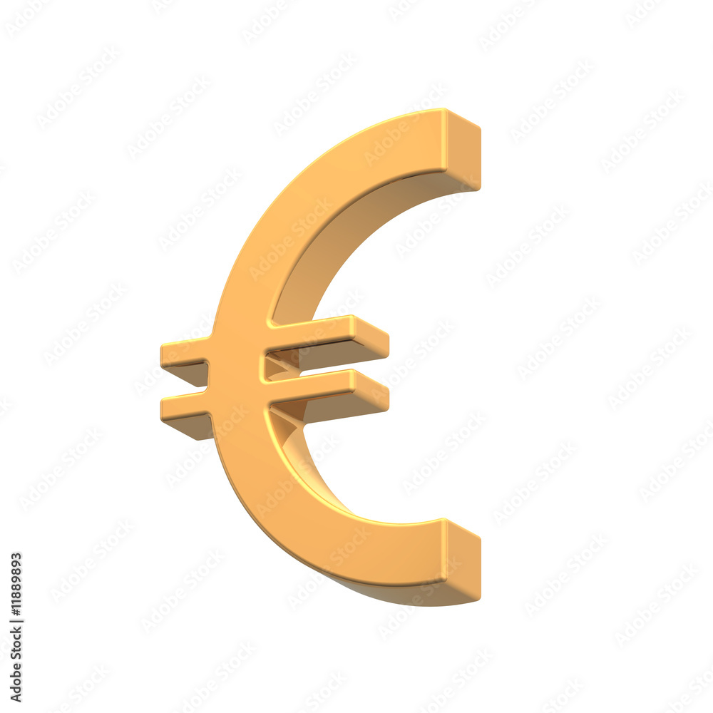 Fototapeta premium Gold Euro sign isolated on white