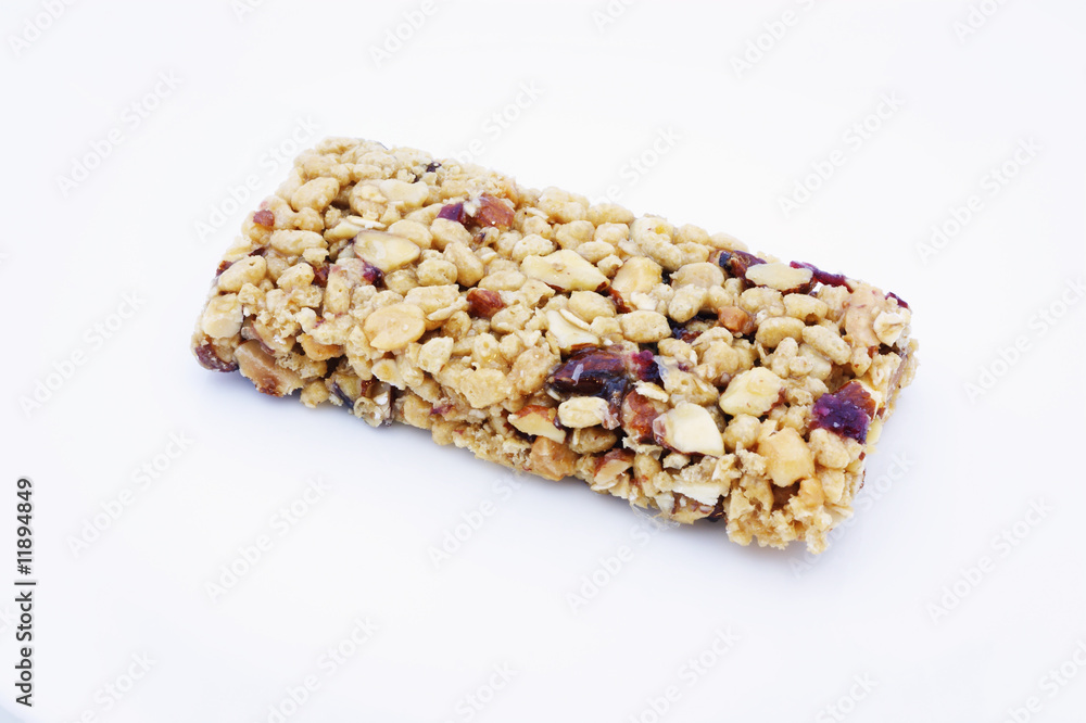 Image of an energy bar against white backdrop. Image of an energy bar against white backdrop.