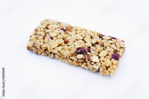 Image of an energy bar against white backdrop.