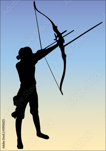 Vector silhouette of archer