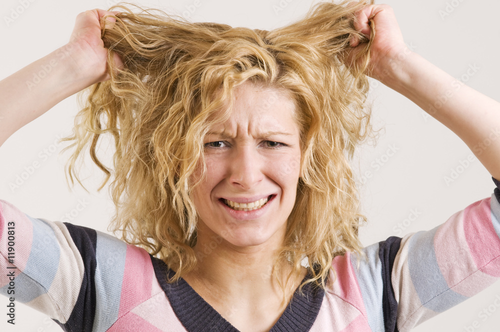 Woman Tear One S Hair Stock Foto Adobe Stock