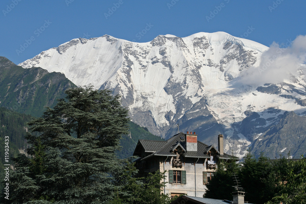 Refuge devant le Mont Blanc