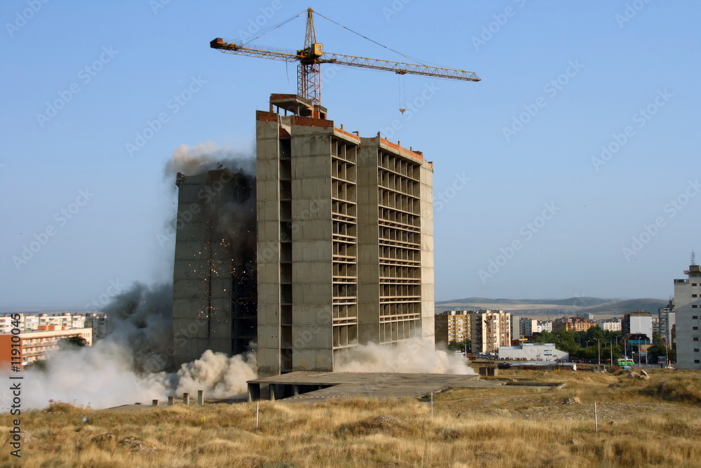 Destruction of an old building Destruction of an old building