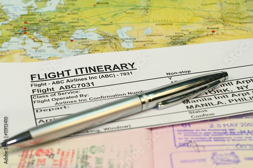 Obraz na plátne Flight itinerary