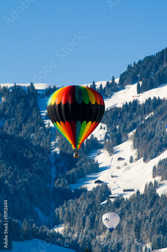 hot air balloon in the alps