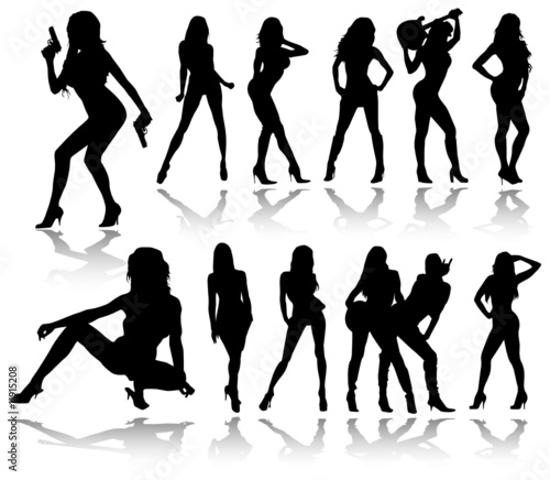 Girls silhouettes vector