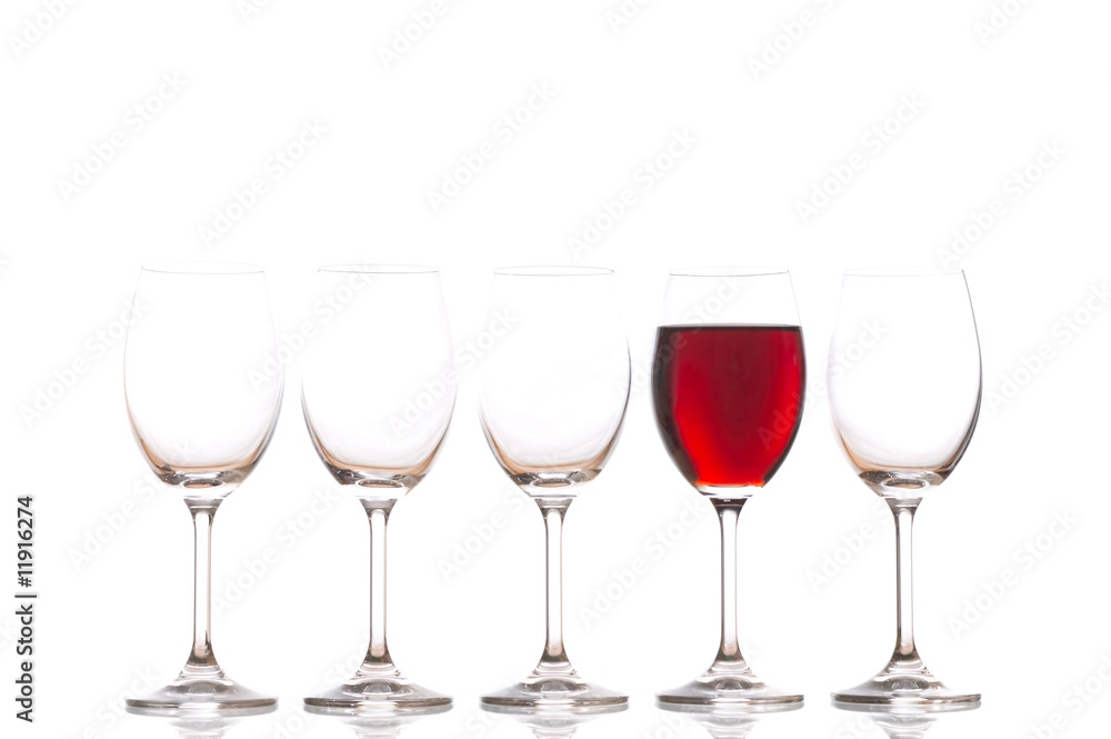 Glasses with red wine on white background Glasses with red wine on white background