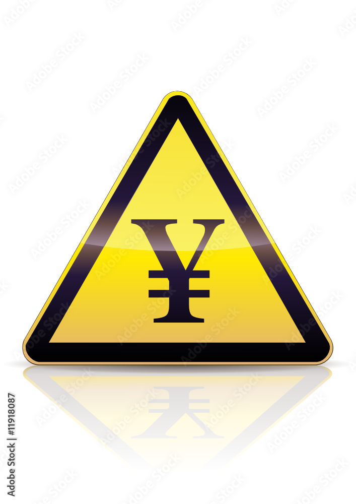 Panneau de danger Yen (reflet métal) Panneau de danger Yen (reflet métal)