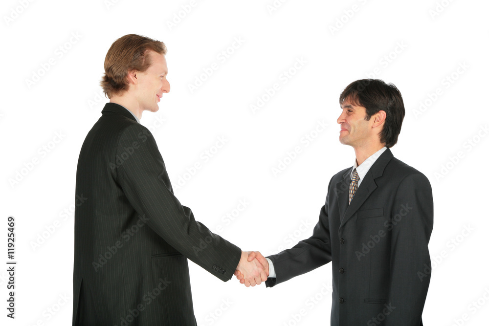 Two businessmen handshaking
