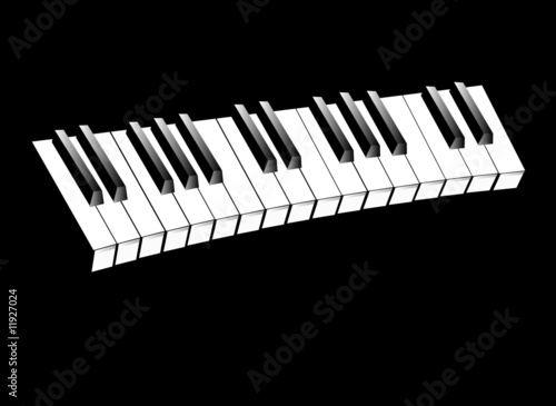Piano keys on black background