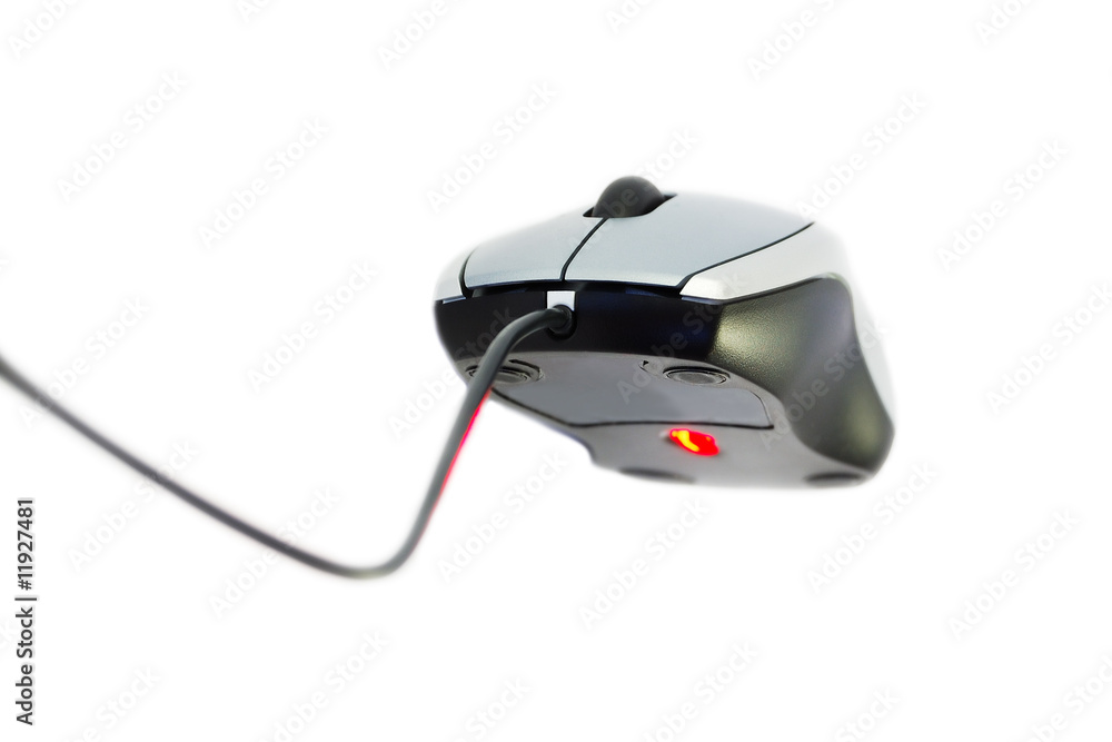Stylish laptop optical wheel mouse in the air Stylish laptop optical wheel mouse in the air
