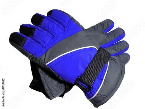 ski dark blue-black gloves
