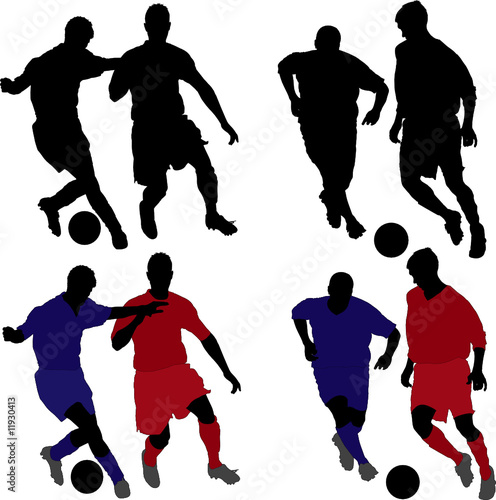 Soccer Players Vector Silhouettes