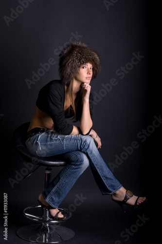 Beautiful woman on a chair