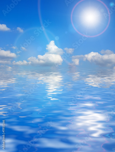 beautiful clouds above ocean background