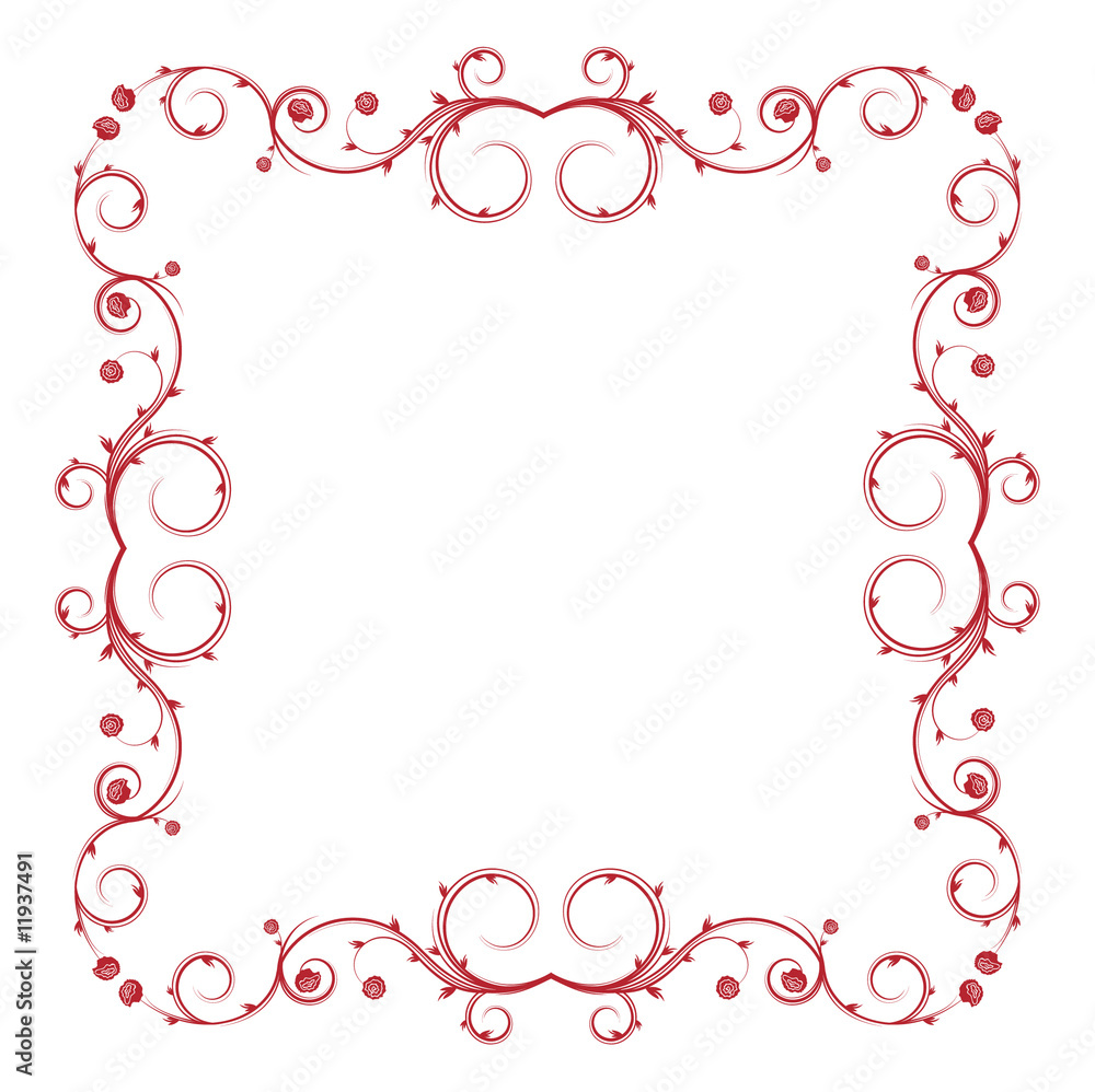 abstract frame with floral and lots of leaves