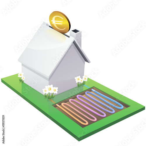 Maison blanche et investissement dans la géothermie(détouré)