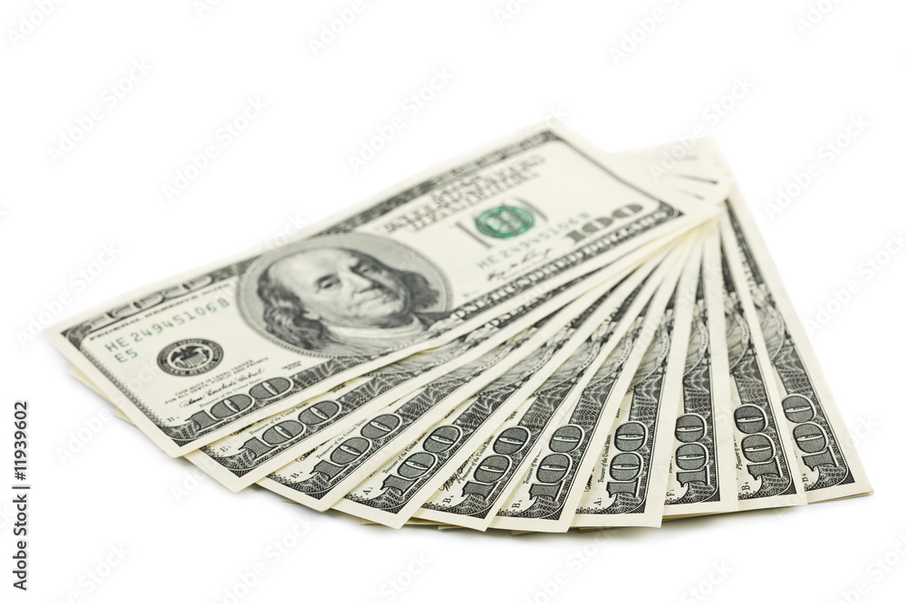 Dollar banknotes isolated Dollar banknotes isolated
