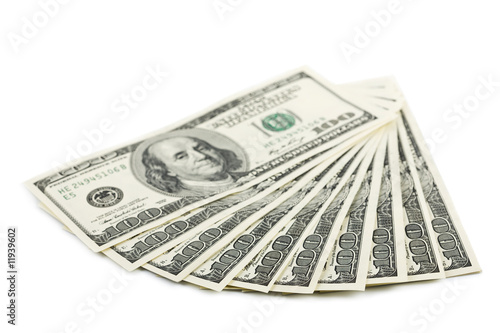 Dollar banknotes isolated