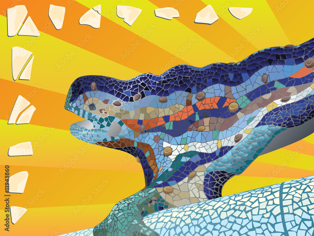 Fototapeta premium Gaudi_lizard_mosaic