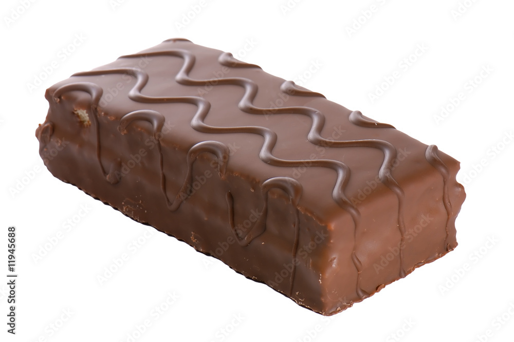 Delicious chocolate cake isolated on white background Delicious chocolate cake isolated on white background