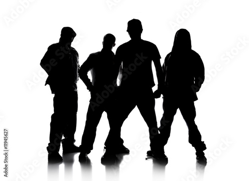 Silhouettes of Men Standing