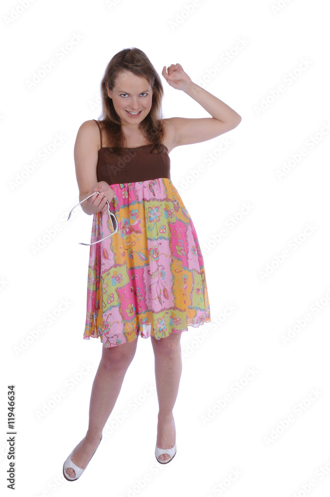 Model Frau Mädchen Fräulein Mode Sonnenbrille lacht Model Frau Mädchen Fräulein Mode Sonnenbrille lacht