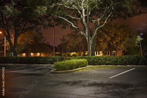 Night crime scene at a parking lot