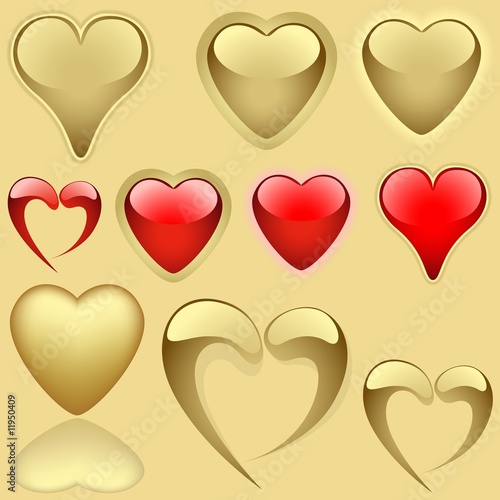 Golden Hearts Set - colored...