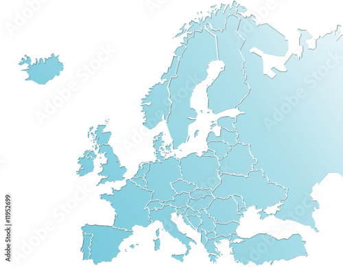 Carte Europe D  grad   Bleu