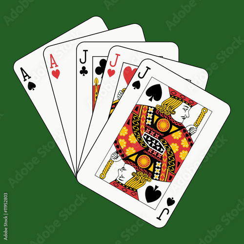 full house jacks aces on green