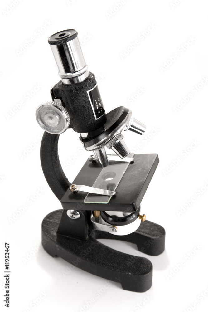 Black microscope isolated on white background Black microscope isolated on white background