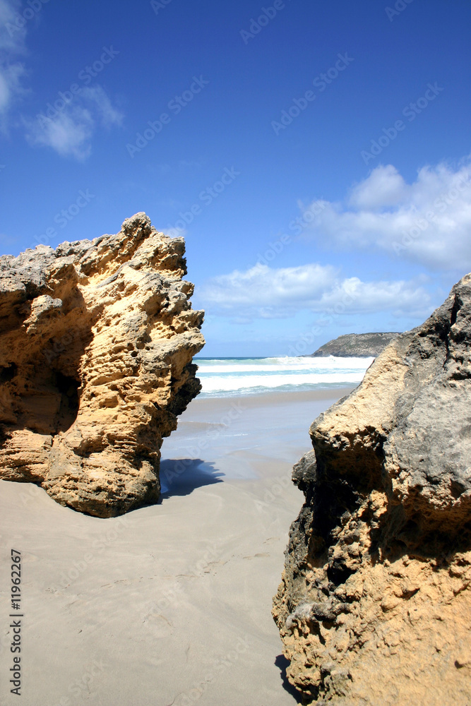 Rocks, sand and sky in South Australia