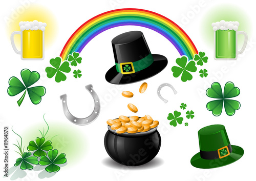 St. Patrick's Day design elements.