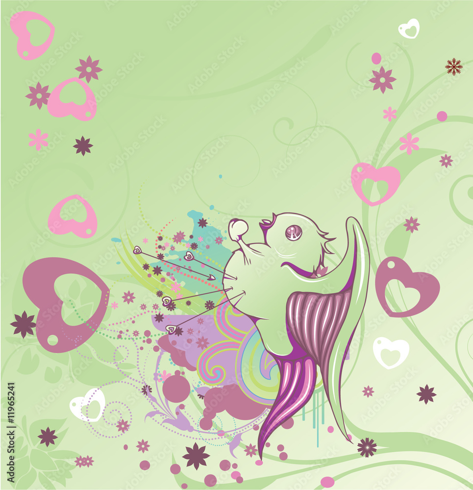 Obraz premium valentine illustration of a background with floral