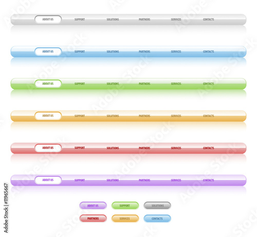 Obraz na płótnie Set of vector navigation templates. Different colors. Easy to ed w salonie