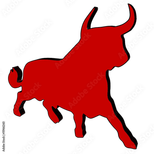 red plastic bull