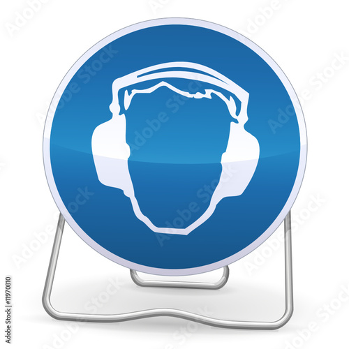 Panneau d'obligation de protection de l'ouïe (ombre)