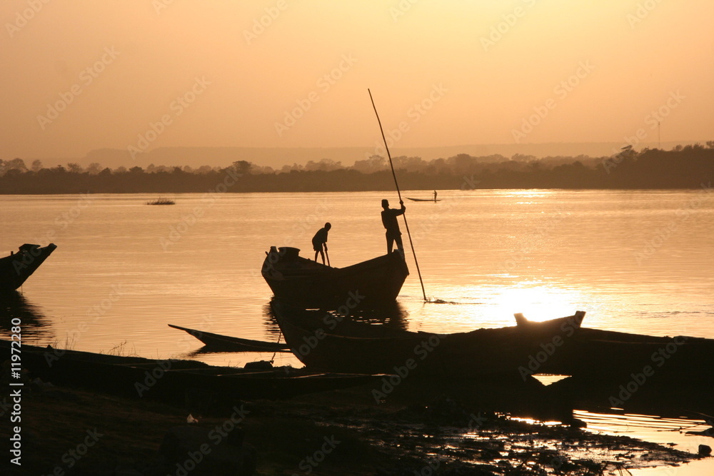 Naklejka premium Abend am Niger bei Bamako - Mali