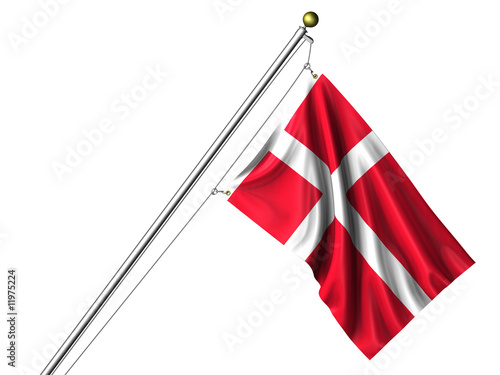 Canvas Print Isolated Danish Flag