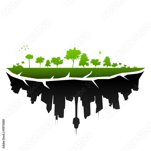 Broken planet illustration - vector