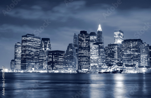 Lower Manhattan skyline At Night #11982287