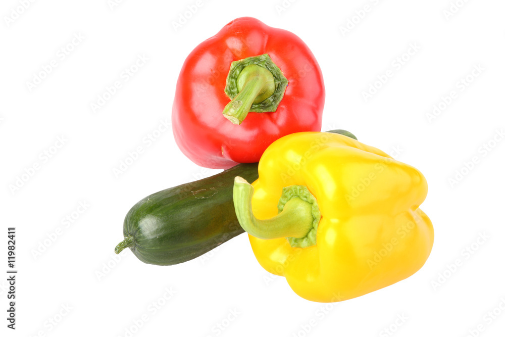 sweet peppers and cucumber