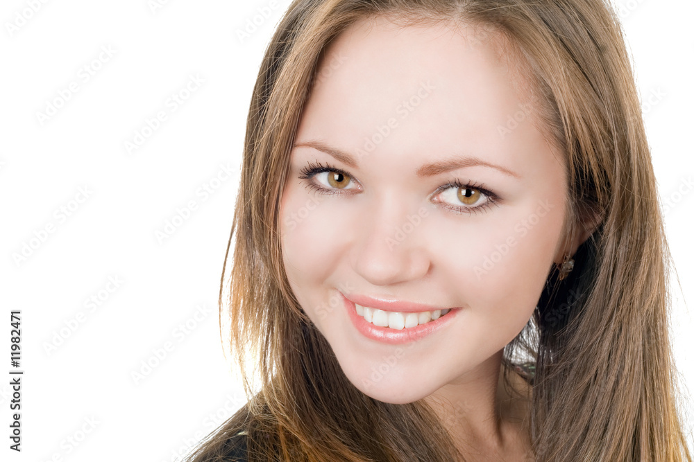 Portrait of the smiling pretty girl. Isolated Portrait of the smiling pretty girl. Isolated